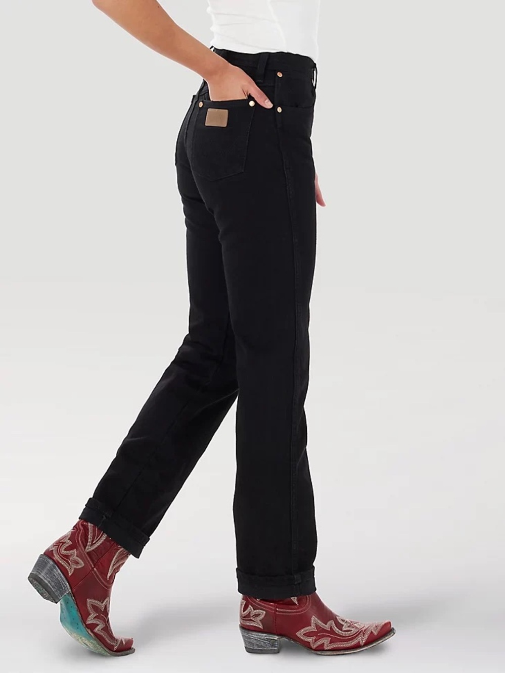 Vintage Wrangler Black Straight-Leg Women's Jeans 31x32